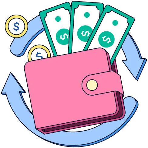 Billetera ilustrando el sistema de cashback